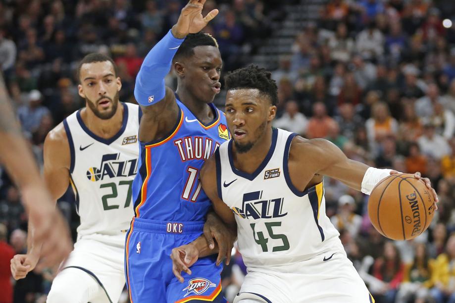 Mitchell has 32 and 12, leads Jazz over Thunder 100-95