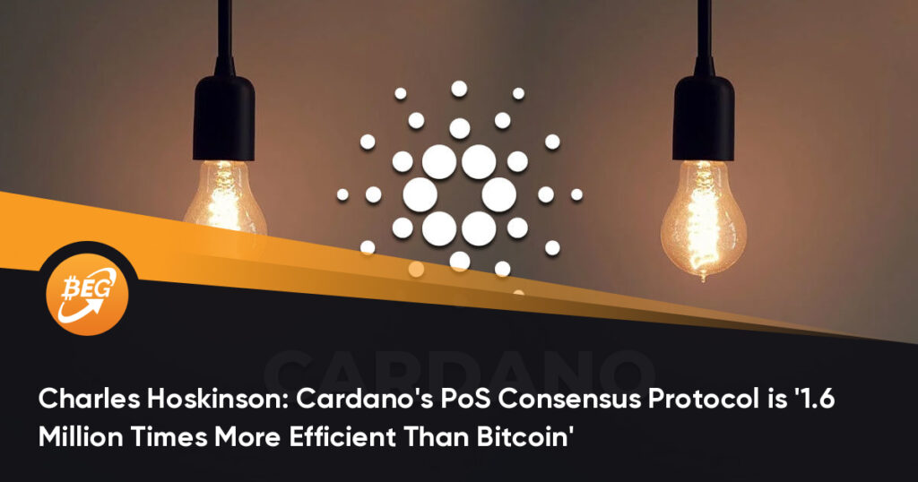 Charles Hoskinson: Cardano’s PoS Consensus Protocol is ‘1.6 Million Times More Efficient Than Bitcoin’