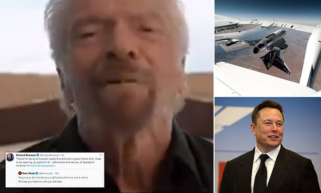 Richard Branson thanks Elon Musk for being ‘typically supportive’ as he counts down to space blast | Daily Mail Online