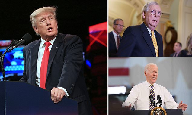 Donald Trump says RINOs are ‘ruining America’ after 17 Senate Republicans ignore his warnings | Daily Mail Online