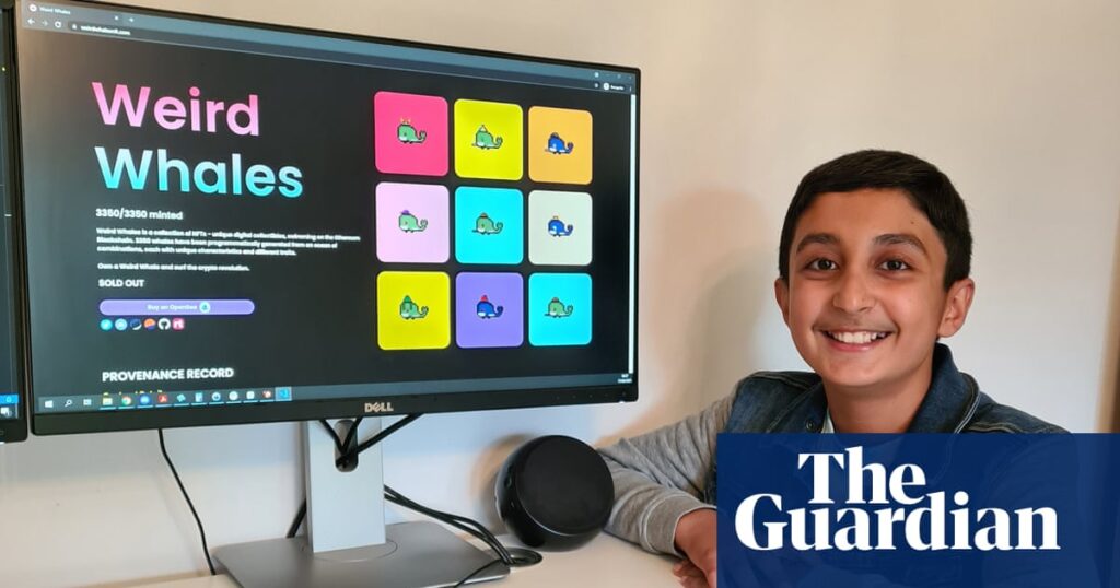Boy, 12, makes £290,00 in non-fungible tokens with digital whale art