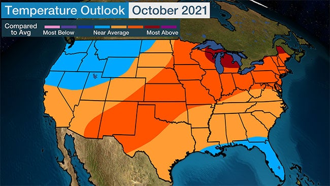 October-December Temperature Outlook: Mild Fall For Many May Give Way to Chillier December in East