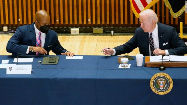 Biden and NYC Mayor Eric Adams seal their alliance as Democrats face a crossroads on crime