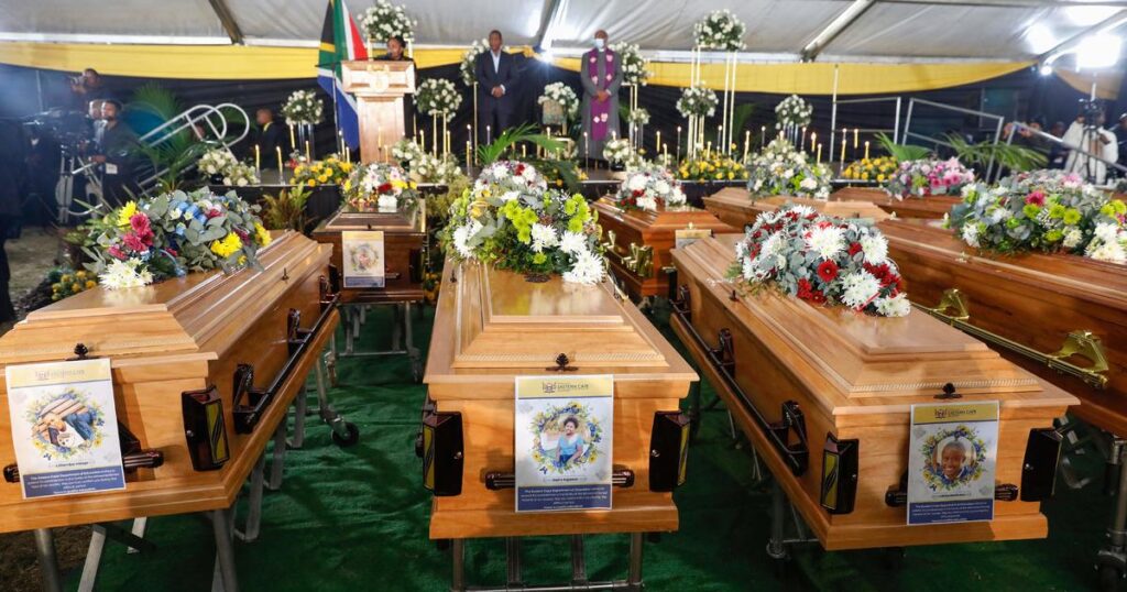 Funeral held for 21 teenagers who mysteriously died at nightclub in South Africa – CBS News