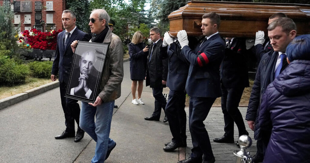 Russians bid farewell to Mikhail Gorbachev in funeral snubbed by Vladimir Putin – CBS News
