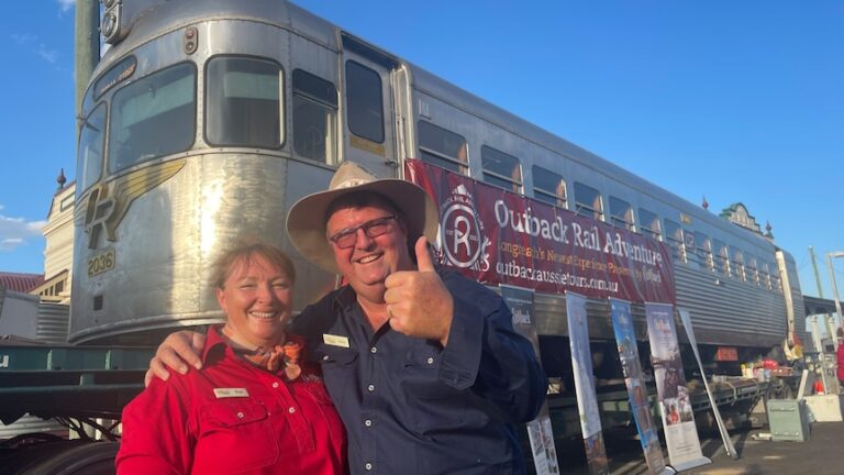 ‘Never dreamt of this’: Historic train arrives at new outback home