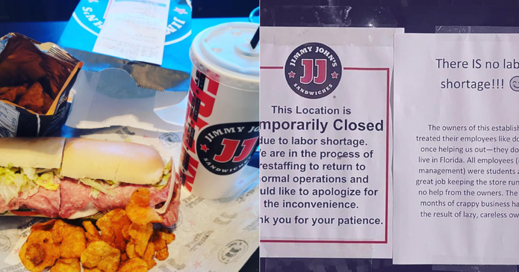 Employee Note Posted on Jimmy John’s Store Refuting Owner’s Claims Goes Viral