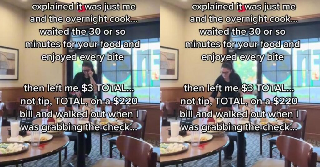 “People Are Miserable” — Crying Waitress Calls Out Party of 11 That Walked Out, Left Her With $3