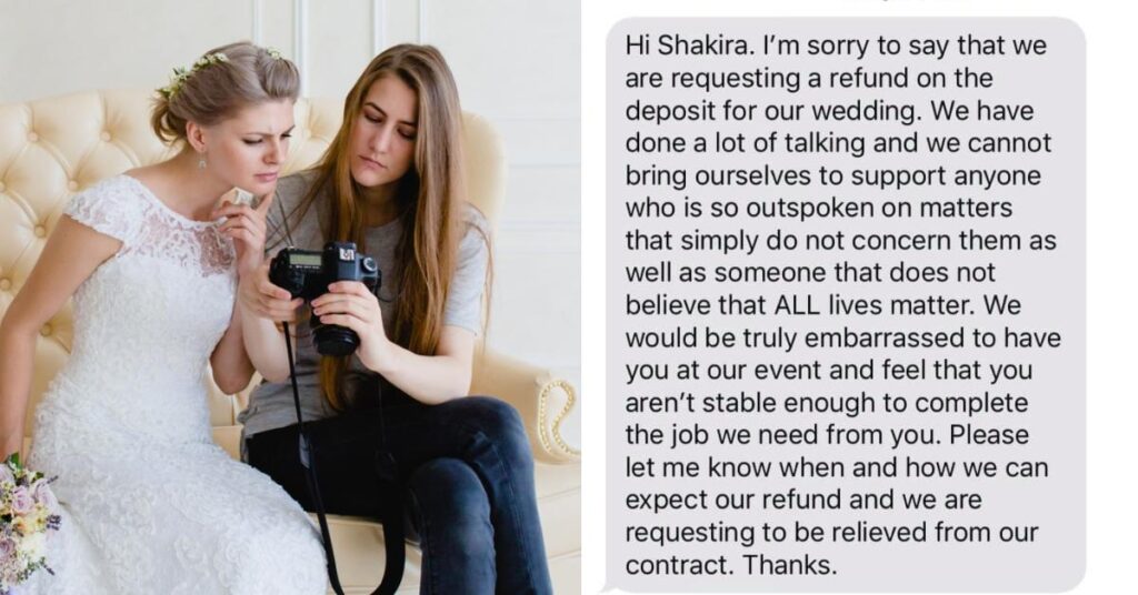 Bride Demands Refund from Wedding Photographer Who Supports Black Lives Matter
