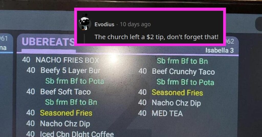 Taco Bell Employee Shares Massive Order for Uber Eats Driver