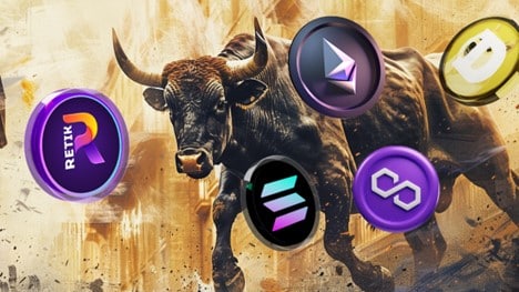 Top 5 Altcoins To Buy Today: Ethereum (ETH), Solana (SOL), Polygon (MATIC), Dogecoin (DOGE), Retik Finance (RETIK) Will Dominate The 2024 Bull Run