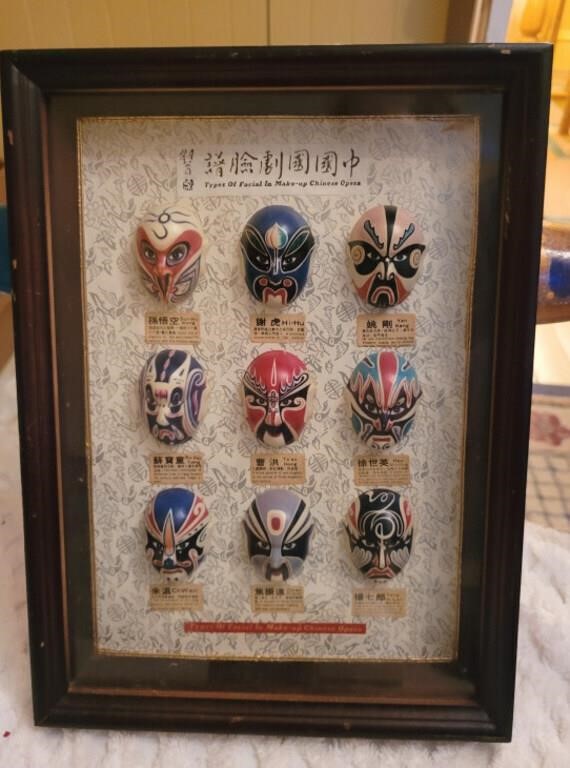 Chinese Opera Face Mask Shadowbox | Live and Online Auctions on HiBid.com