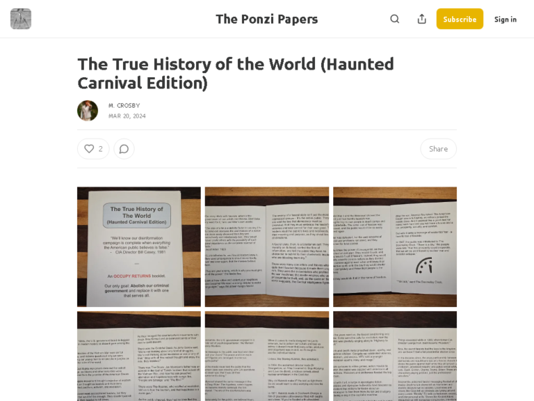 The True History of the World (Haunted Carnival Edition)