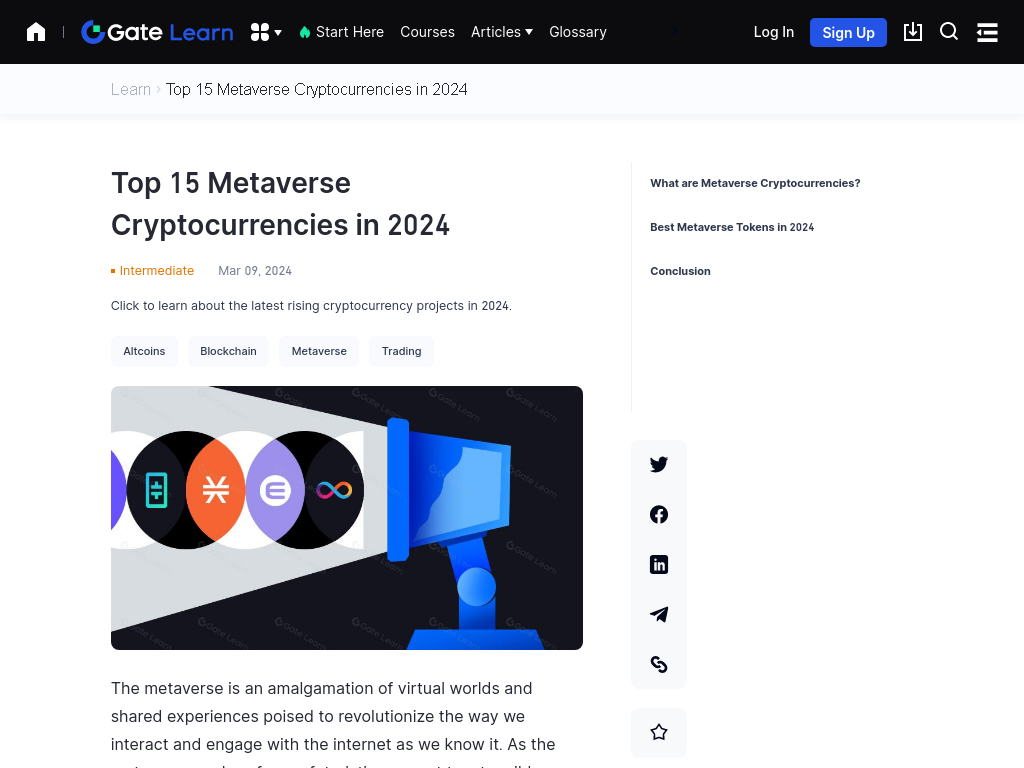 Top 15 Metaverse Cryptocurrencies in 2024